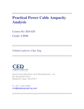 Practical Power Cable Ampacity Analysis - CED Engineering