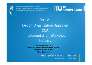 Part 21 Design Organisation Approval (DOA) Implementation . - EASA