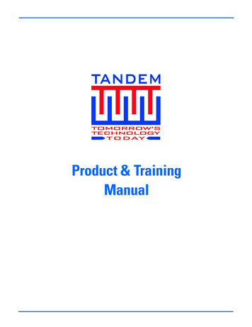 Product & Training Manual - Tandem Chillers