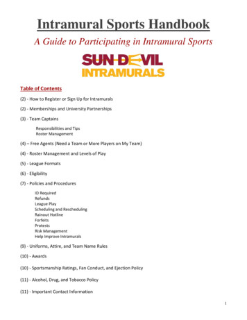Intramural Sports Handbook - Sun Devil Gym