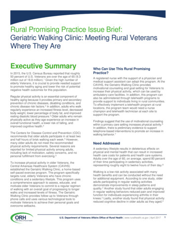 Rural Promising Practice: Geriatric Walking Clinic: Meeting Rural .