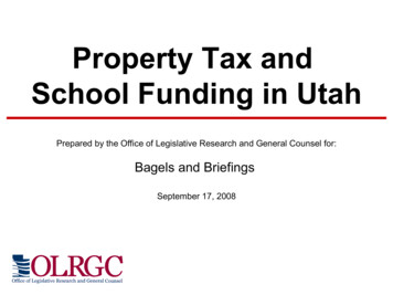 Property Tax And School Funding In Utah