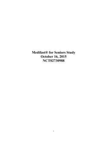 Medifast For Seniors Study October 16, 2015 NCT02730988