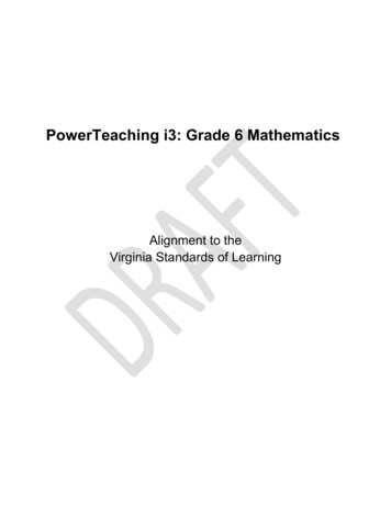 PowerTeaching I3: Grade 6 Mathematics - Johns Hopkins University