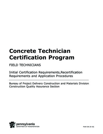 Concrete Technician Certification Program