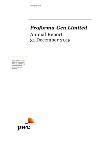 Proforma Gen 2015 New UK GAAP - PwC