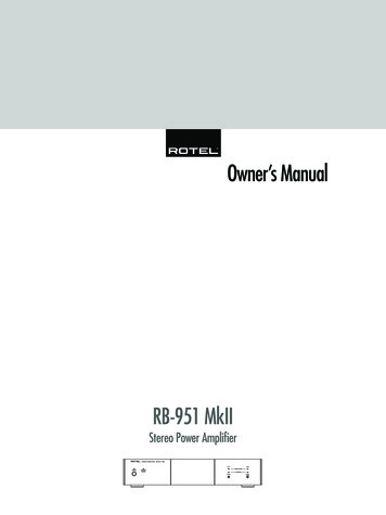 Owner's Manual - Rotel