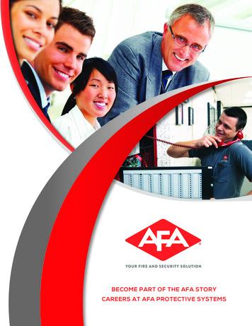 BECOME PART OF THE AFA STORY - AFA Protective Systems