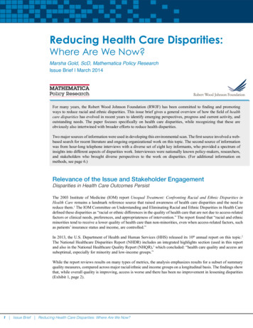 Reducing Health Care Disparities - American Medical Association