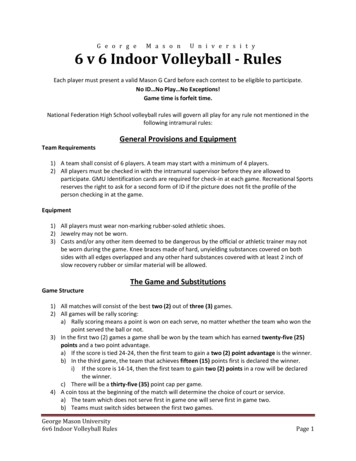 6 V 6 Indoor Volleyball - Rules - Recreation