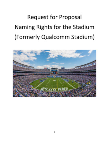 Request For Proposal Naming Rights For The Stadium . - San Diego