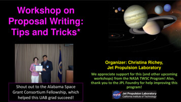 Workshop On Proposal Writing Tips And Tricks - NASA