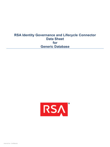 RSA Identity Governance And Lifecycle Connector Data Sheet For Generic .