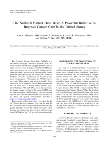 The National Cancer Data Base: A Powerful Initiative To Improve Cancer .