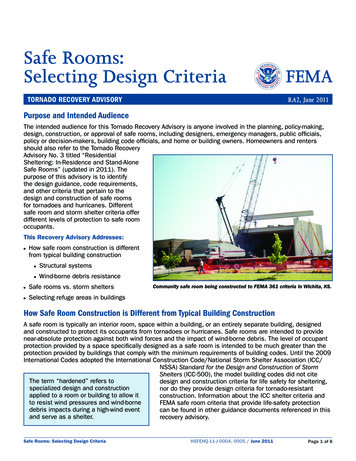 Safe Rooms: Selecting Design Criteria - FEMA