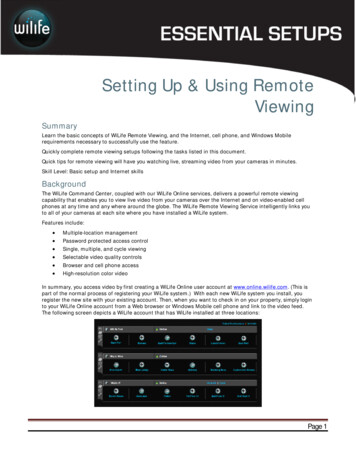 Setting Up & Using Remote Viewing - WiLife