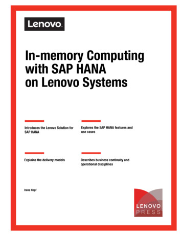 SAP HANA On Lenovo Systems