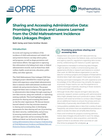 CMI Brief Sharing And Accessing Administrative Data