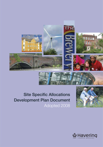 Site Specific Allocations Development Plan Document