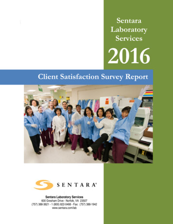 Client Satisfaction Survey Report - Sentara Lab