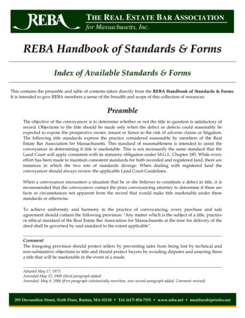 REBA Handbook Of Standards & Forms