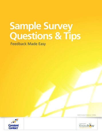 Sample Survey Questions & Tips - Constant Contact