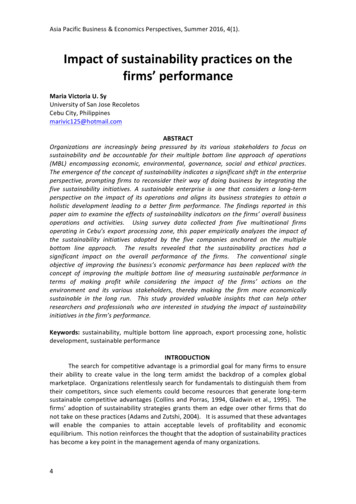 Impact Of Sustainability Practices On The Firms' Performance