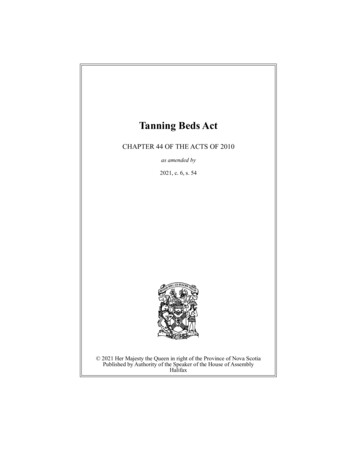 Tanning Beds Act - Nova Scotia House Of Assembly