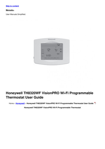 Honeywell TH8320WF VisionPRO Wi-Fi Programmable Thermostat . - Manuals 