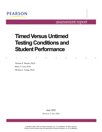 Timed Versus Untimed Testing Conditions And Student Performance