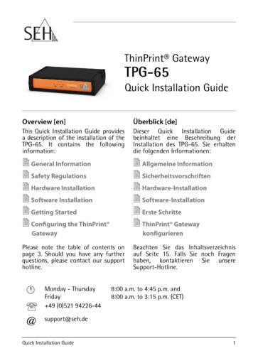ThinPrint Gateway TPG-65 - SEH Technology