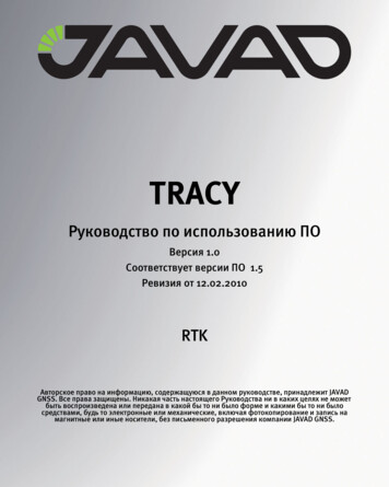 Tracy Software Manual (RTK) - JAVAD