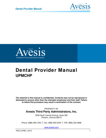 Dental Provider Man Ual - Avesis