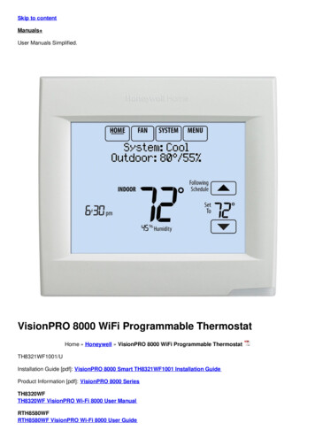VisionPRO 8000 WiFi Programmable Thermostat - Manuals 