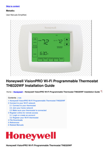 Honeywell VisionPRO Wi-Fi Programmable Thermostat TH8320WF . - Manuals 