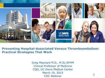 Preventing Hospital-Associated Venous Thromboembolism . - Blood Clots