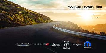 WARRANTY MANUAL 2018 - Jeep