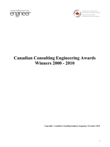 Canadian Consulting Engineering Awards Winners 2000 - 2010