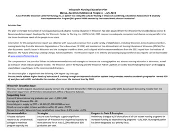 Wisconsin Nursing Education Plan Status, Recommendations & Progress .