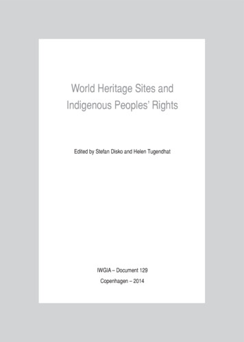World Heritage Sites And Indigenous Peoples' Rights - IWGIA