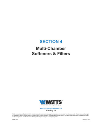 SECTION 4 Multi-Chamber Softeners & Filters - Watts
