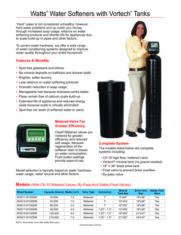 Watts Water Softeners With Vortech Tanks