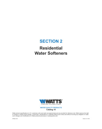 SECTION 2 Residential Water Softeners