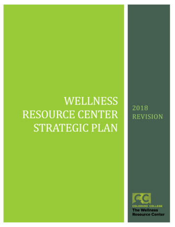 Wellness REsource Center Strategic Plan - Colorado College