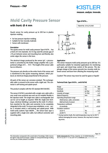 Mold Cavity Pressure Sensor Type 6167A - Kistler