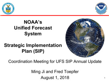 NOAA's Unified Forecast System Strategic Implementation Plan (SIP)