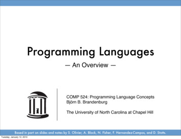 Programming Languages - Computer Science