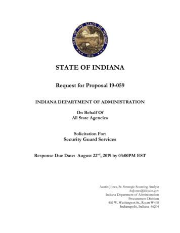 INDIANA DEPARTMENT OF ADMINISTRATION On Behalf Of All State . - IN.gov