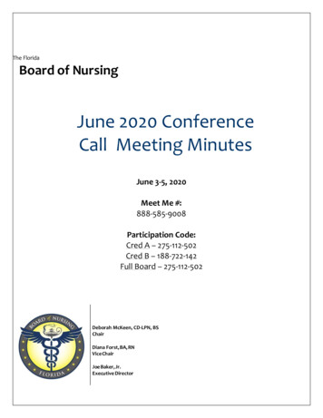 June 2020 Conference Call Meeting Minutes - Floridasnursing.gov