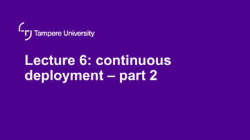 Lecture6: Continuous Deployment-part2